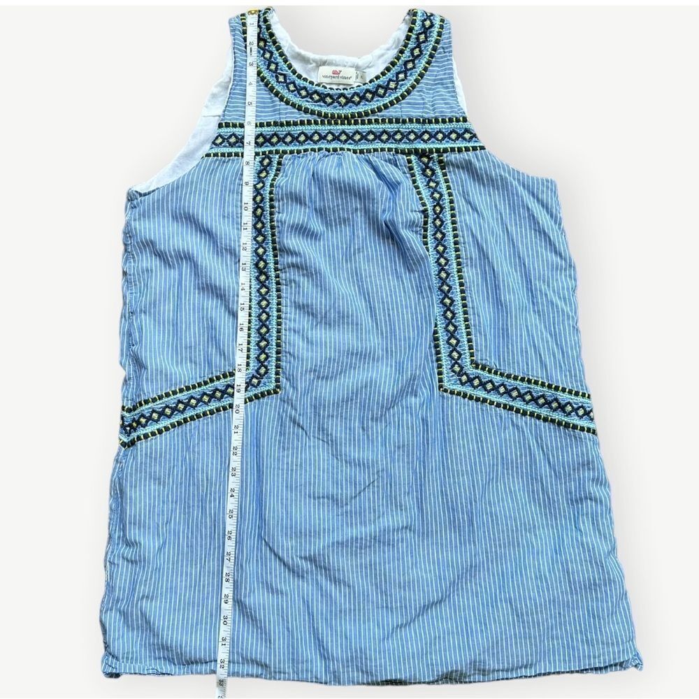 Vineyard Vines Sleeveless Yarn Dye Stripe Embroidered Relaxed Shift Dress. XL. - Picture 8 of 10
